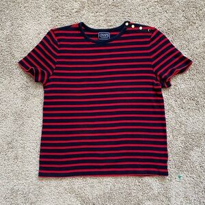 Chaps women's red and navy striped shirt